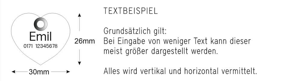 Skizzel Biothanehundemarke Herz 30 mm