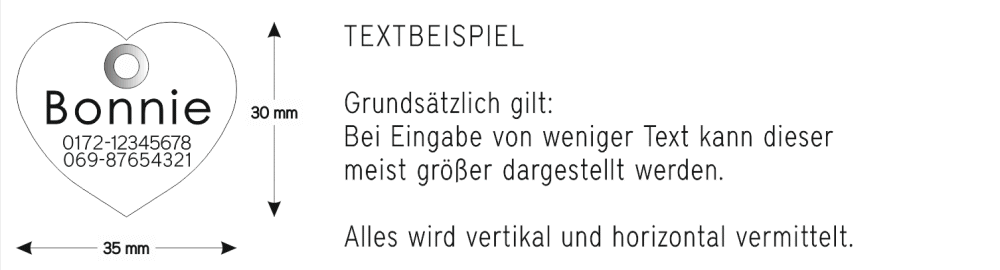 Beschriftung immer zentriert,