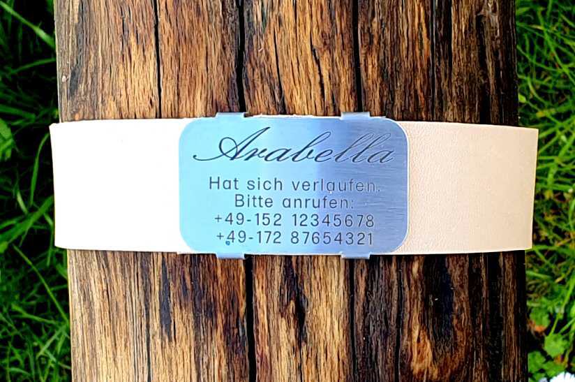 Plakette, Edelstahl für Lederhalsbänder bis 36 mm