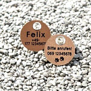 dunkles Leder, 25 mm beidseitig beschriftet