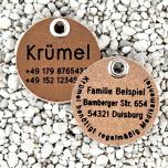 dunkles Leder, 35 mm beidseitig beschriftet